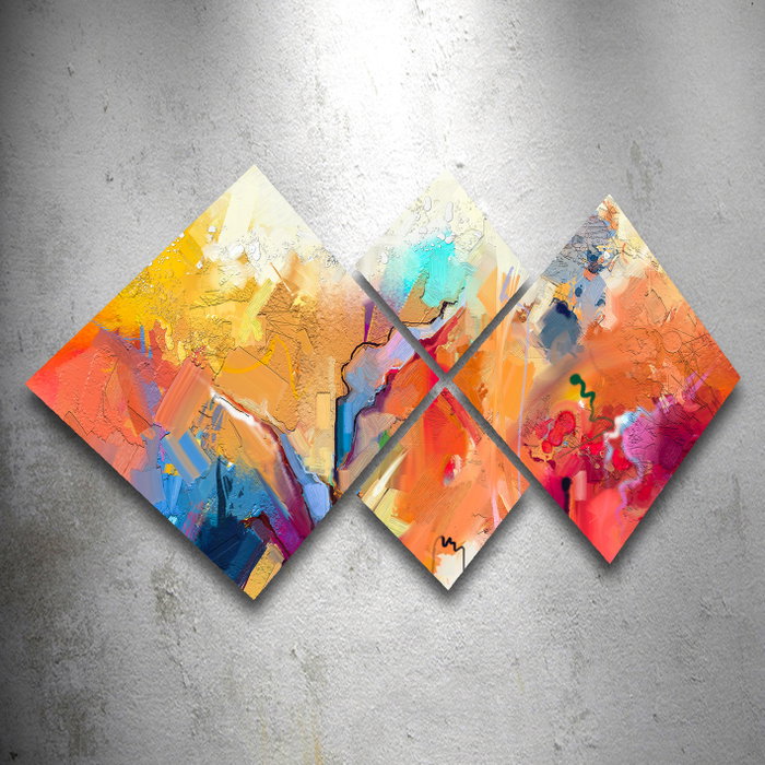 Wallity Conjunto de 4 Cuadros Decorativos de MDF Multicolor